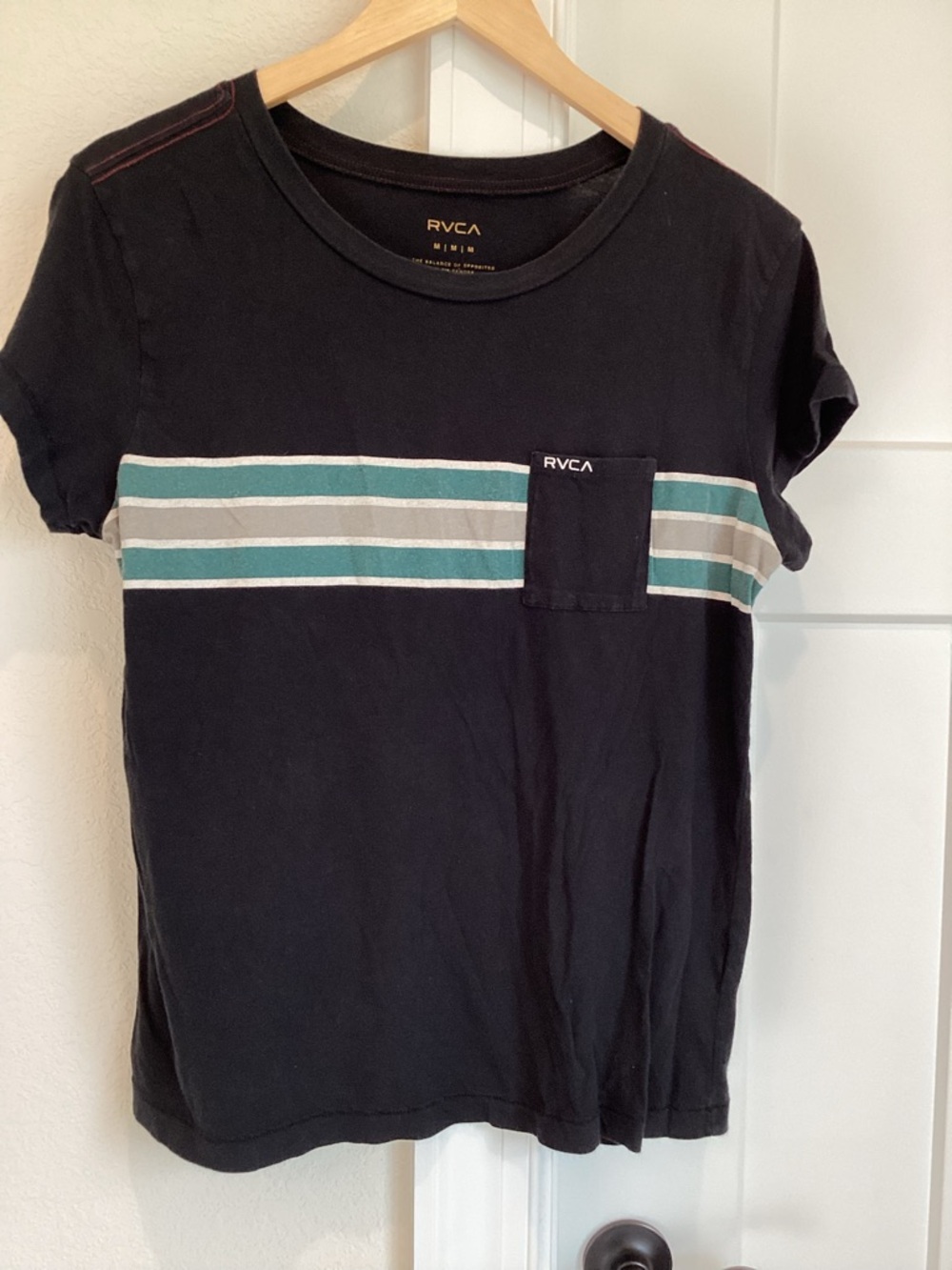 RVCA Women’s Short-Sleeve Tee Navy Stripe